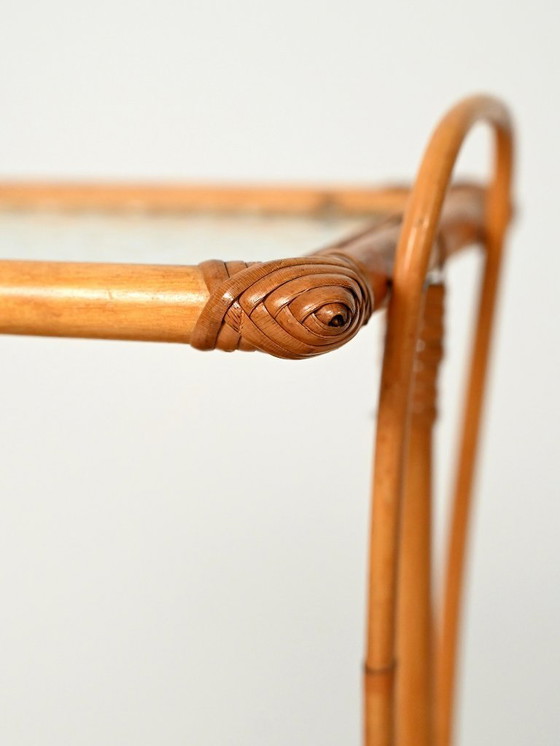 Image 1 of Skandinavischer Zeitschriftenständer aus gewebtem Bambus