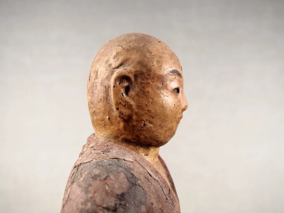 Antique Kobo Daishi Statue in Zushi Shrine – Japan Edo Period Buddha – Sculpture, Wood (photo 39 of 40)