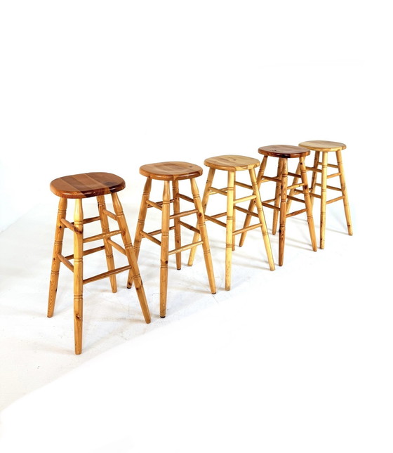 Image 1 of 5x vintage Brutalistische barkruk ‘60