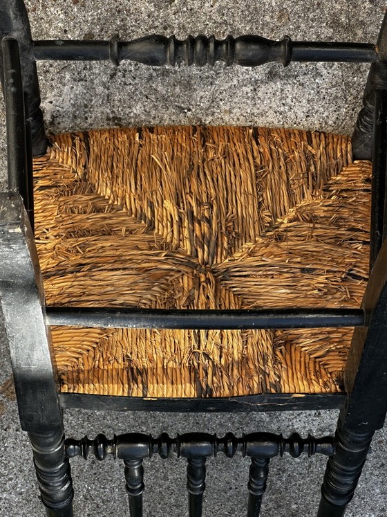 Antiker Napoleon III Prie-Dieu aus geschwärztem Holz – Plakette Mlle Lucienne Cortyl (photo 11 of 15)