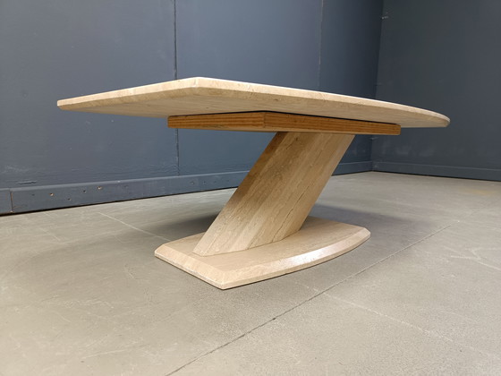 Image 1 of Vintage travertijnen salontafel, jaren 1980