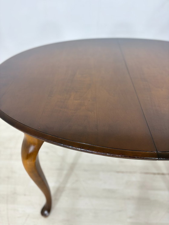 Eleganter Mid Century Esstisch / Vintage Küchentisch / ausziehbarer Tisch / Runder Chippendale Esstisch (photo 4 of 19)