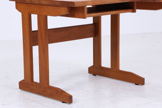 Image 1 of Vintage teak desk 60s | Mid - Century work desk school desk free table retro wood design #04-66
