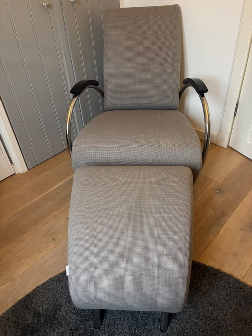 2 Gelderland armchairs with 1 footstool