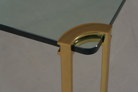 Image 1 of Tavolino da caffè grande in bronzo e vetro vintage di Peter Ghyczy, Germania, anni '70