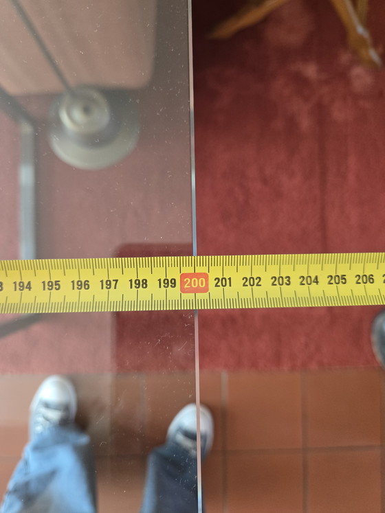 Image 1 of Glass side table, sleek design, metal frame