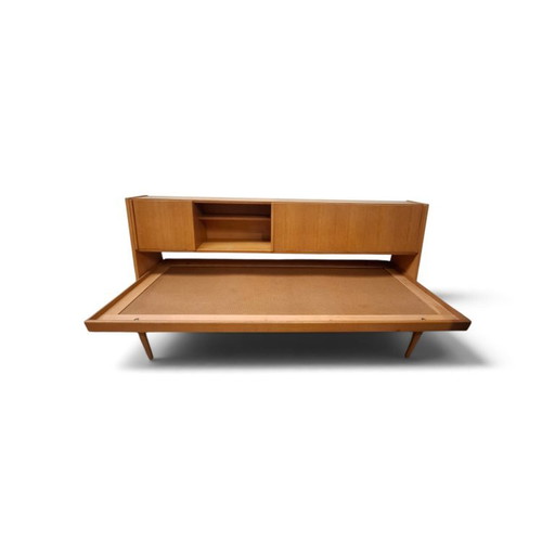 Vintage Mid-Century Daybed of Slaapbank met een geïntegreerd opbergbord – Wood