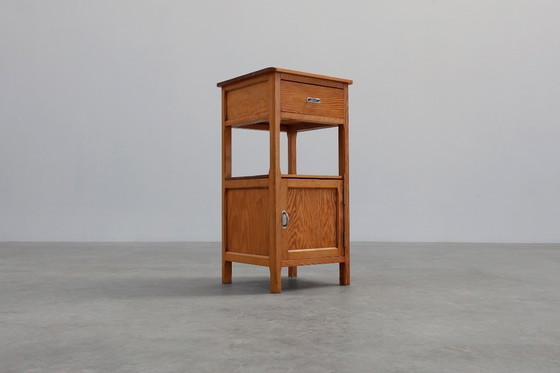 Image 1 of Robust Art Deco nightstand in pine wood, France 1940s