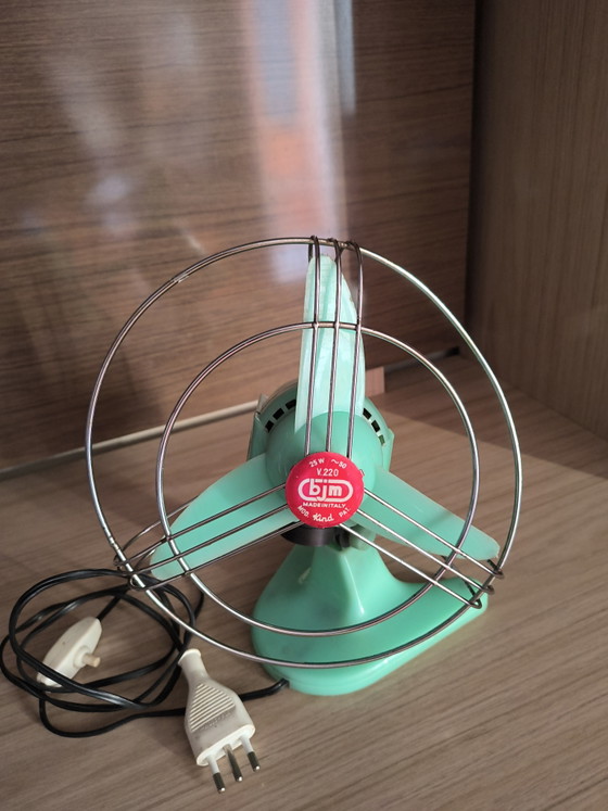 Ventilateur Vintage BJM Made in Italy Années 50/60 Vert Menthe – Objets déco, Metal, Plastic (photo 7 of 8)