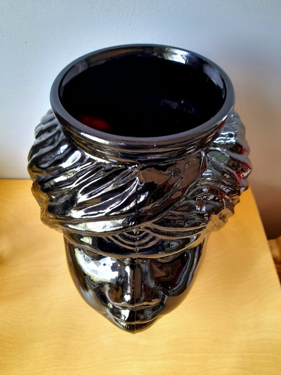Image 1 of Moor's head vase or cachepot in glass, 1970