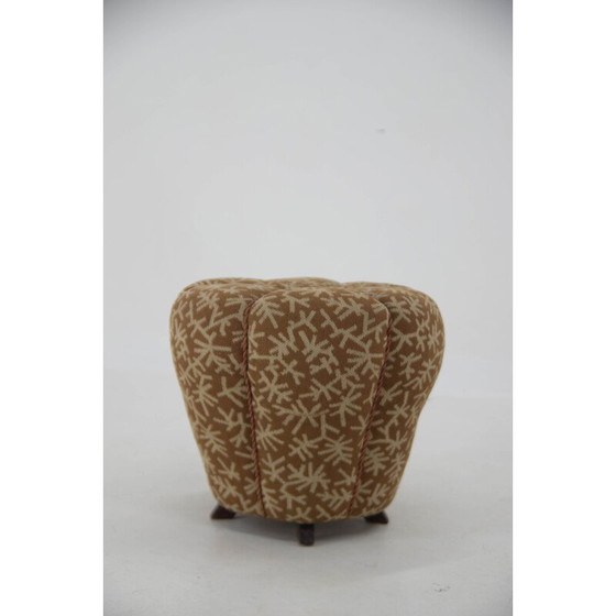 Image 1 of Vintage Art Deco stool in wood and fabric for Up Zavody, Czechoslovakia 1930s