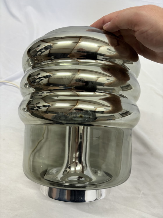 Vintage Peill & Putzler Space Age Table Lamp Smoked Glass (photo 7 of 11)