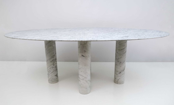Mario Bellini Italian Carrara Marble Oval Dining Table for Cassina, 70s (photo 4 of 8)