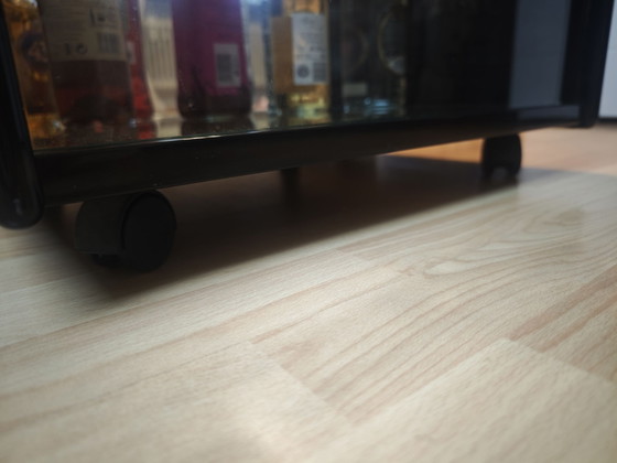 Original Cattelan Italia Bar Cabinet / Bar Cart Vintage 1980s, Display cabinets, Glass, Metal, Black (photo 5 of 6)