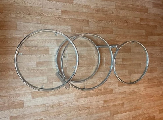 Image 1 of Table basse vintage style Space Age – Double pivotante – Design années 70