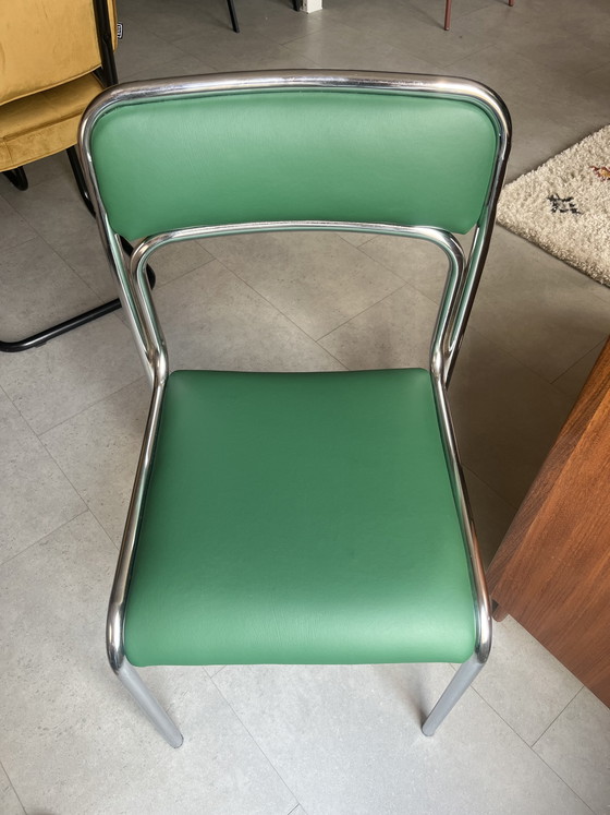 Image 1 of Chaise chromée rétro style Bauhaus