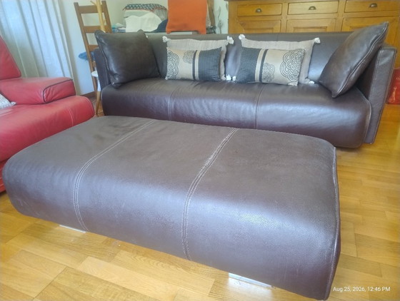 Rolf Benz 6300 Canape Et Ottoman – Canapés 3 places, Leather (photo 2 of 5)