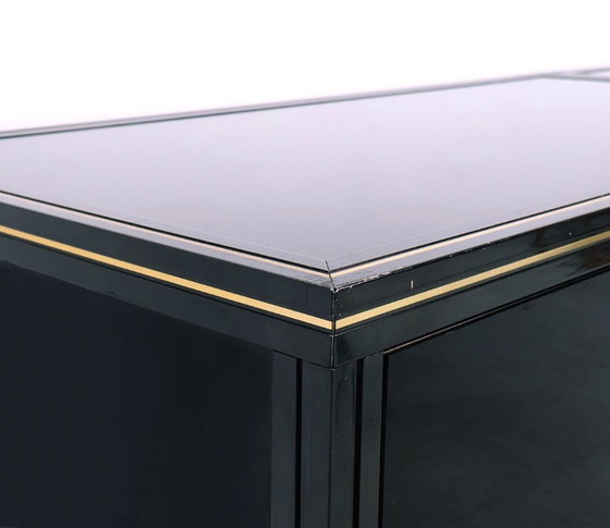 Image 1 of Black and gold Art Deco cabinets by Pierre Vandel, 1970s