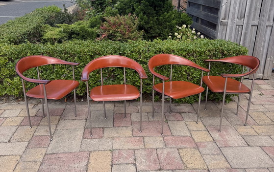Sedie P40 a 4 fasi - Pelle con imbracatura – Fasem, Sedie da pranzo, Leather, Metal (photo 3 of 5)