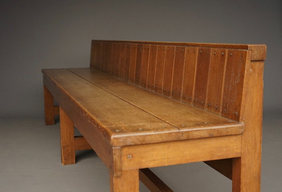 Image 1 of  Traditionalist Dutch Oak Bench in the style of Delft School. 1920s