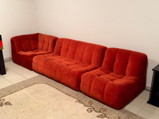 Rolf Benz Modulares Sofa, Orange Samt