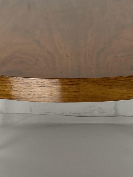 Image 1 of Italian Round Table With Tapered Brass Leg Ends, 1950S