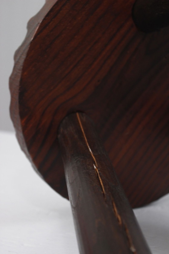Image 1 of Vintage tripod milking stool popular Brutalist design France 1950s