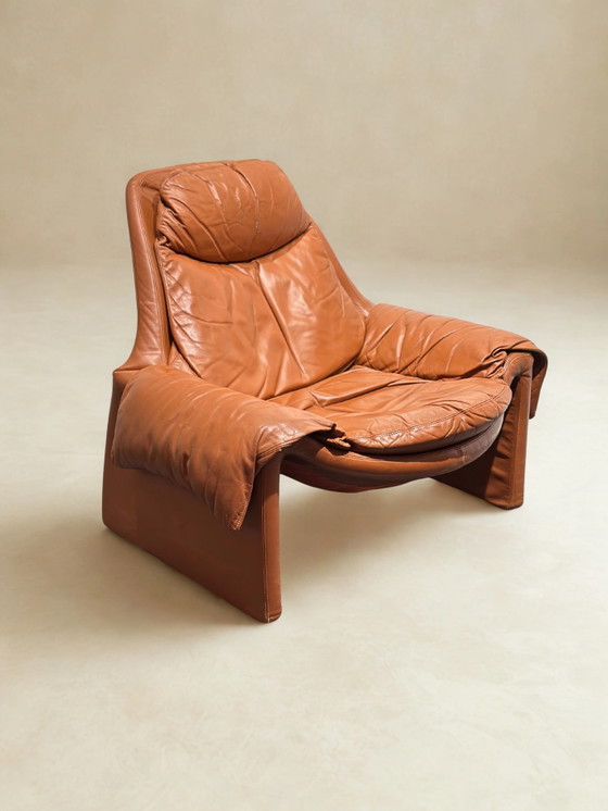 Vintage Saporiti P60 Loungestoel van Vittorio Introini – Fauteuils, Leather, Mid Century Modern (photo 2 of 8)