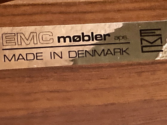 Image 1 of Dänisches Mid-Century 2-Sitzer Teak & Leder Sofa von EMC Møbler, 1970er/Mid-Century Modern Danish 2-Seater 