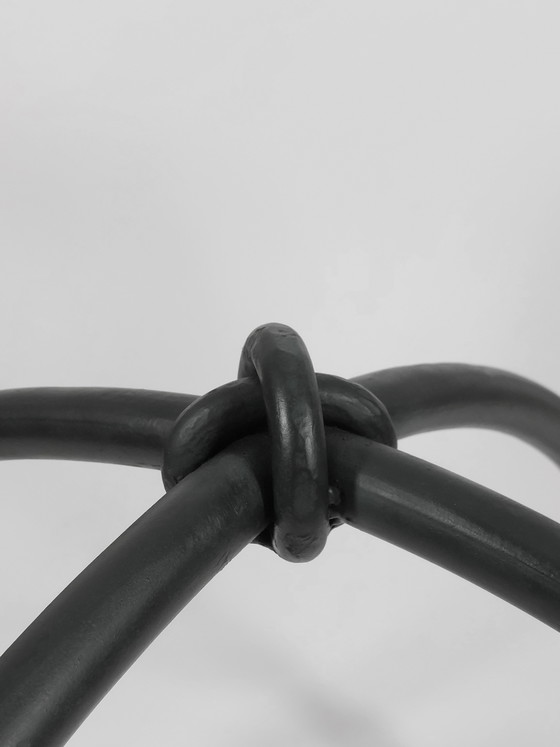 Image 1 of Vintage steel tube glass dining table, garden table, metal knots