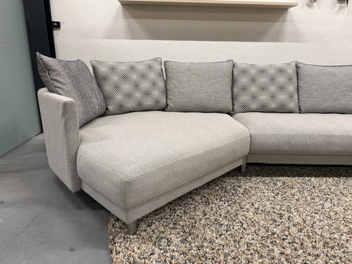 Sofá esquinero Rolf Benz Onda 26, tapizado en tela, 360 x 175 cm