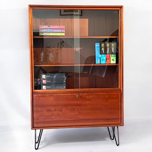 Vintage wooden bookcase display case