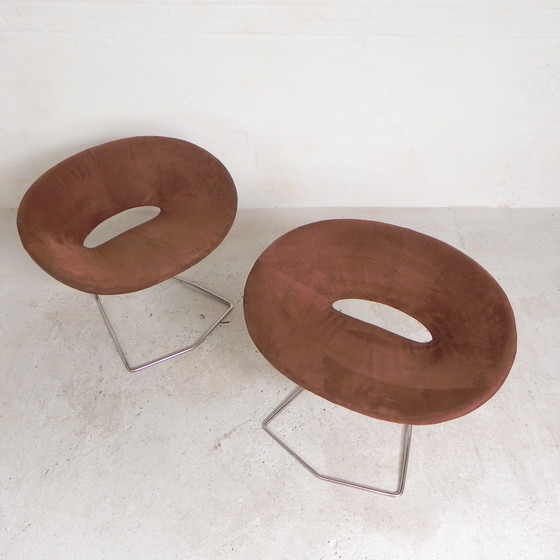 Image 1 of Set van 2 designstoelen in de stijl van Artifort, Leolux, Pierre Paulin