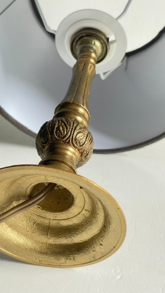 Lampada da Tavolo VINTAGE in Ottone Massiccio e Velluto – Lampade da tavolo (photo 11 of 16)