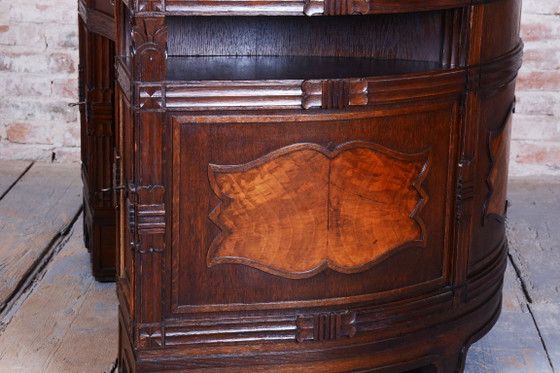 Restored Cubistic Writing Desk, Oak, Walnut, Revived Polish, Czech, 1910s – Metal, Wood (photo 17 of 21)