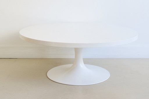 white tulip coffee table by Maurice Burke for Arkana