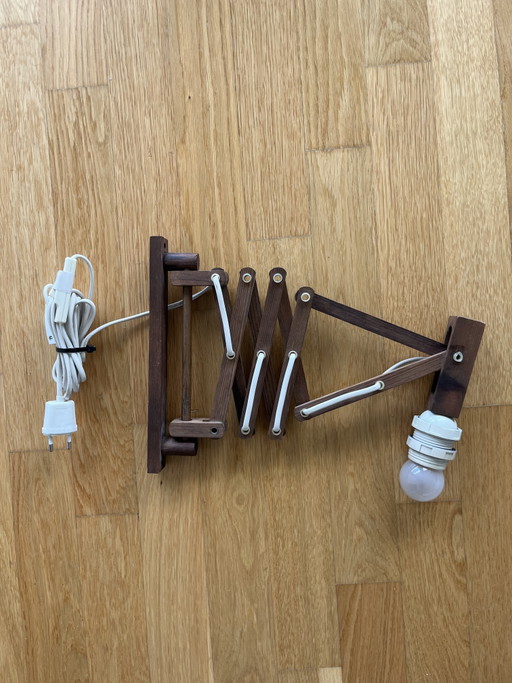 Applique murale vintage en bois en forme de ciseaux – Style scandinave milieu du siècle, années 1960/70