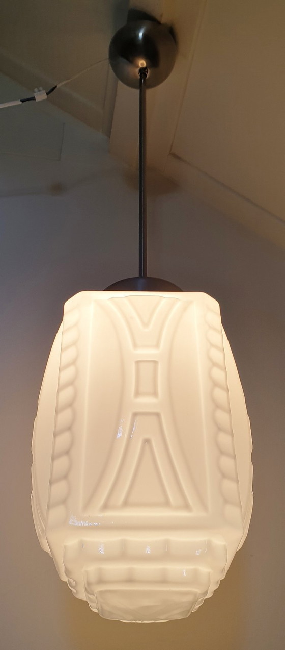 Image 1 of Art Deco hanglamp opaline glas 