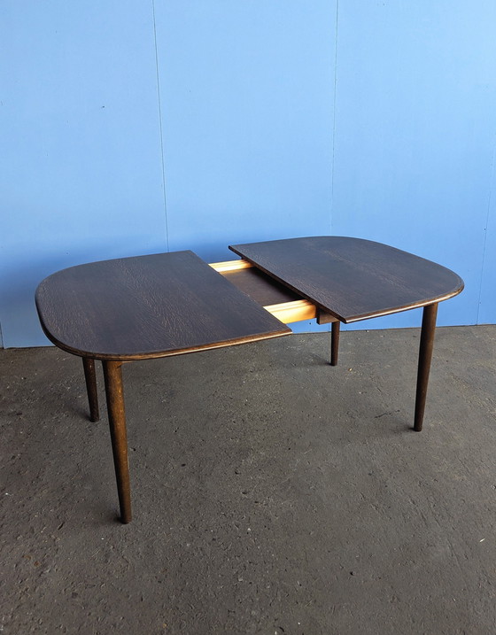 Image 1 of Mid-century Danish oval dining table - extendable - L149-249cm