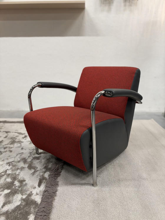 2 Poltrone Leolux Scylla rosso grigio, Altro, Pelle (foto 2 di 9)