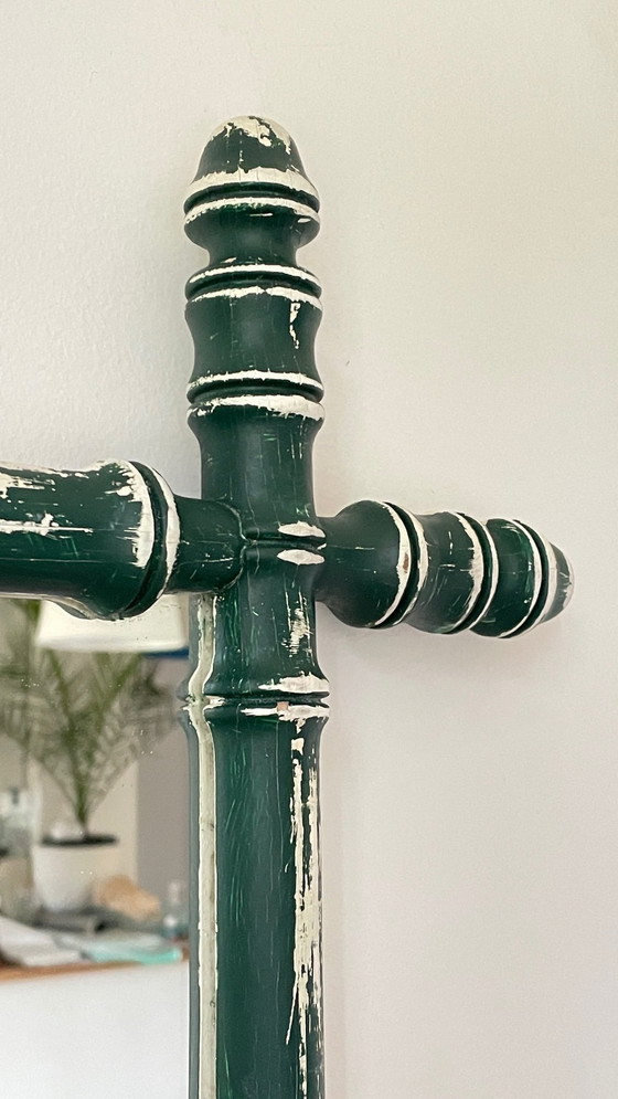 Image 1 of Specchio antico chiamato bambù patinato vintage Francia