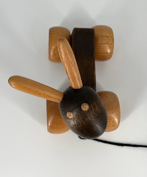 Image 1 of Jouet en bois vintage Ikea Lapin à tirer