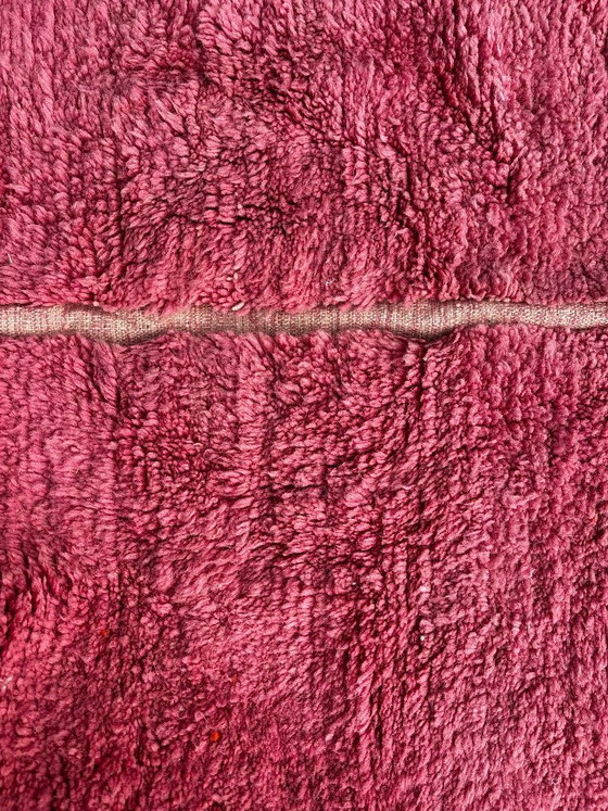 Image 1 of Tapis marocain Mrirt rose en laine 160x190 cm - Tapis bohème tissé à la main avec motif géométrique
