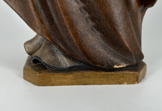 Image 1 of Escultura de San José tallada a mano, 35 cm – Madera dorada – Cecconi Viena