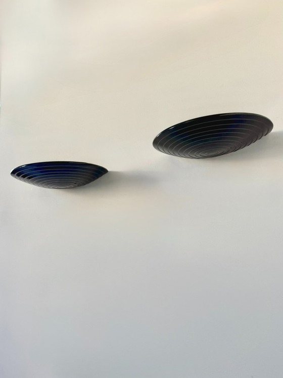 Paire D'Appliques Vintage En Porcelaine Noire, Italie, 1970. – Appliques murales (photo 3 of 5)