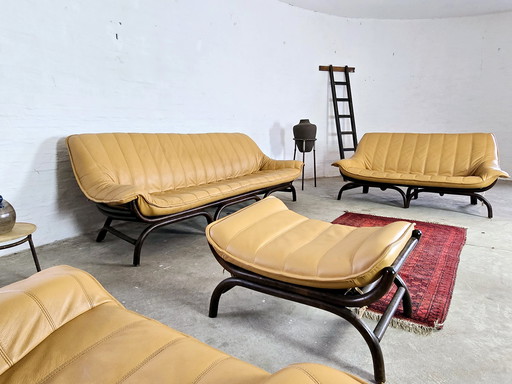 Conjunto de sofás y bancos estilo bohemio vintage de mediados de siglo, años 60 y 70