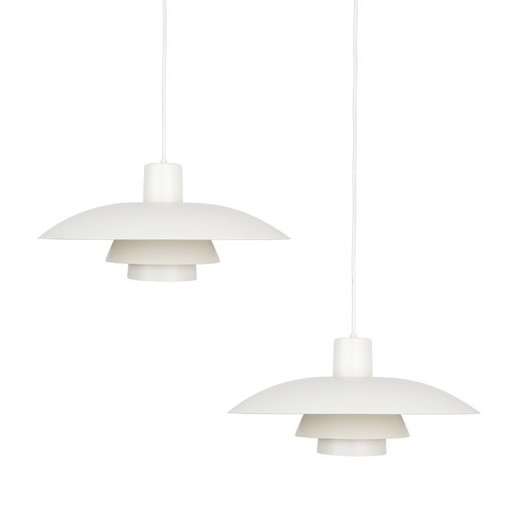 Coppia di 2 lampade a sospensione vintage PH 4/3 di Poul Henningsen, Louis Poulsen, 1966