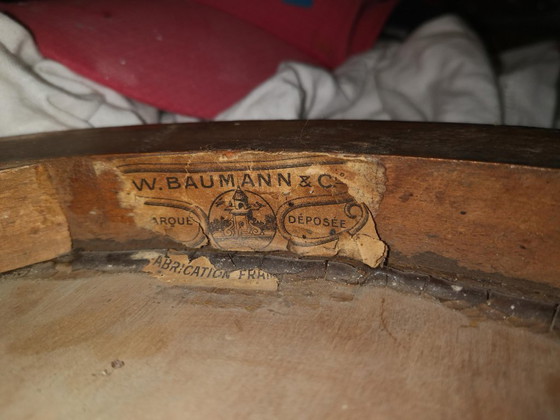 Image 1 of Authentieke BAUMANN bistrostel - Vintage gebogen hout met Art Nouveau-decoratie