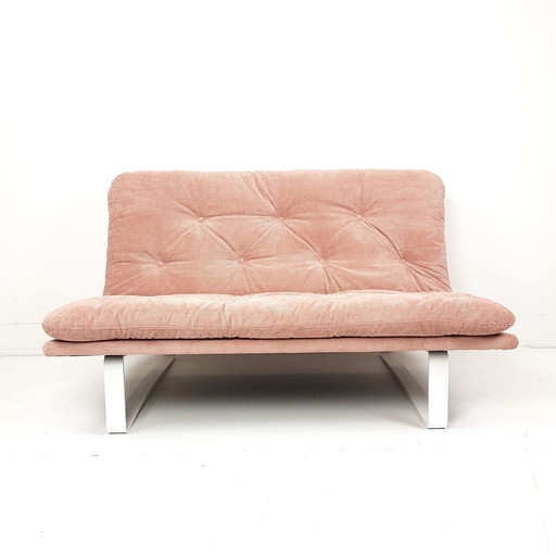 Vintage roze Artifort Kho Liang Le tweezits bankje | bank