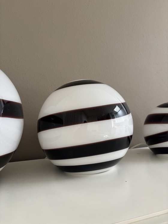 Set of 3 vintage ILU design table lamps – Glass (photo 3 of 5)